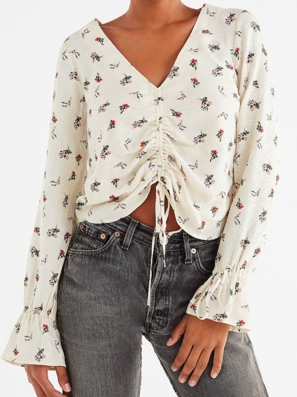 Pins & Needles Ditsy Floral Ruched Front Blouse